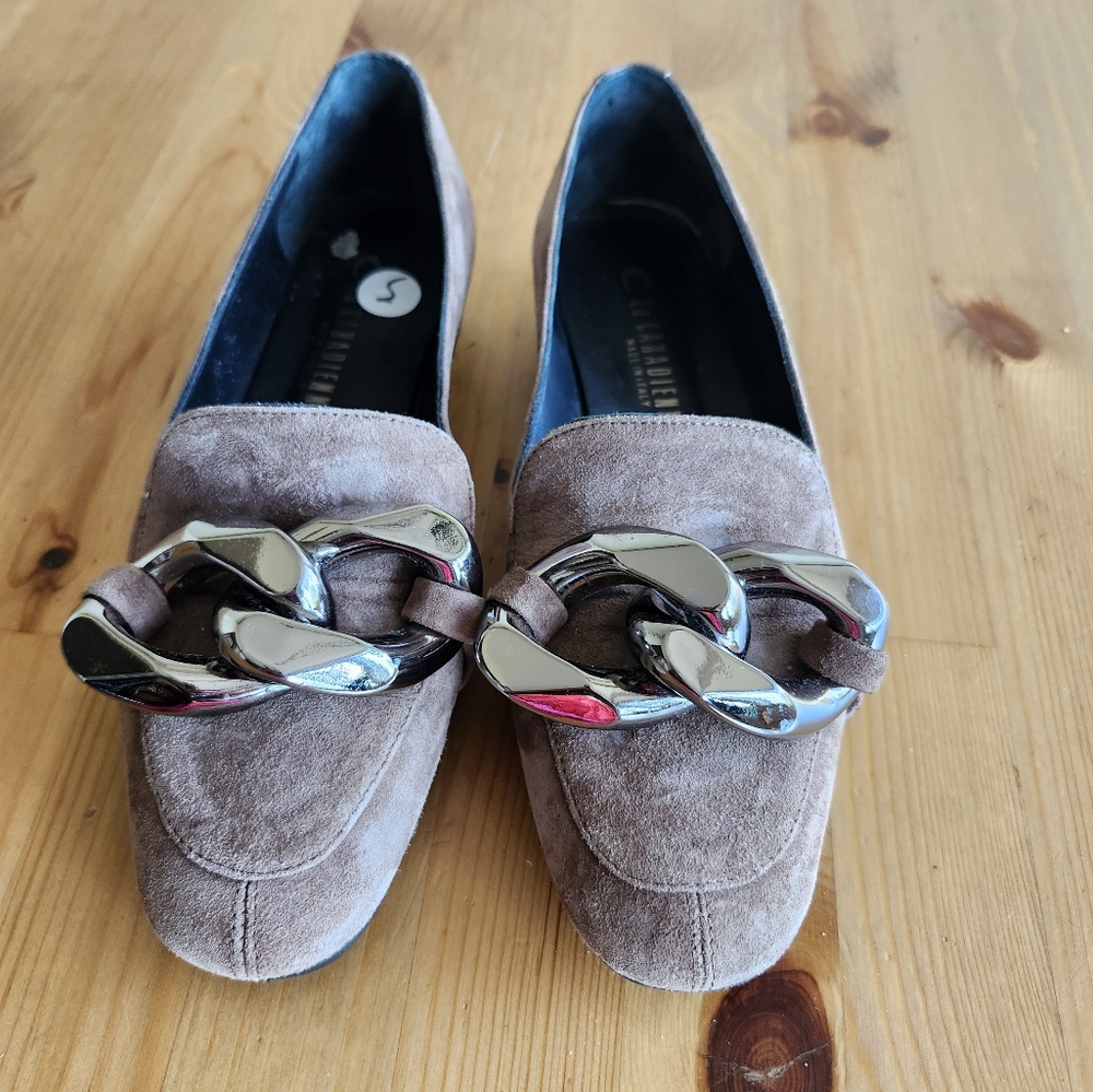 La CANADIENNE Brown Suede Flats, Sz.35 Made In Italy